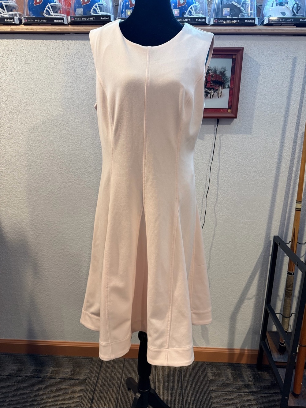 Calvin Klein Soft Blush Sleeveless A-Line Midi Dress